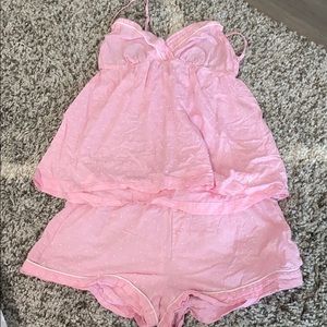 Pink polka dot PJ set